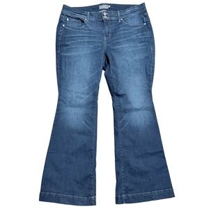 Torrid Jeans Plus 16 Short Mid Rise Flare Jeans Vintage Stretch Blue Denim Pants